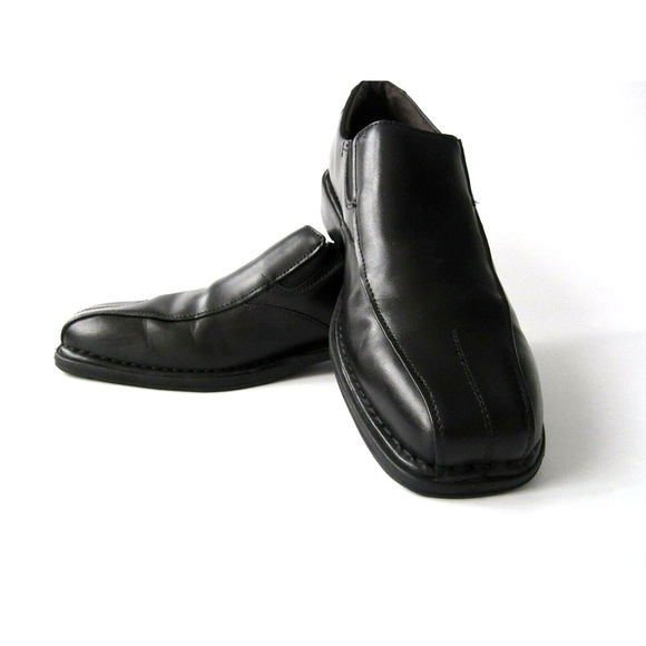 Nunn Bush Mens Size 12M Slip On Split Toe Loafers Black Leather, Gel 84040-001 - Picture 1 of 12